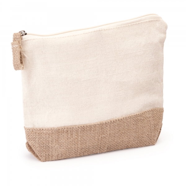 Kulturtasche aus Baumwolle 180 g/m2 und Jute, Farbe Natur